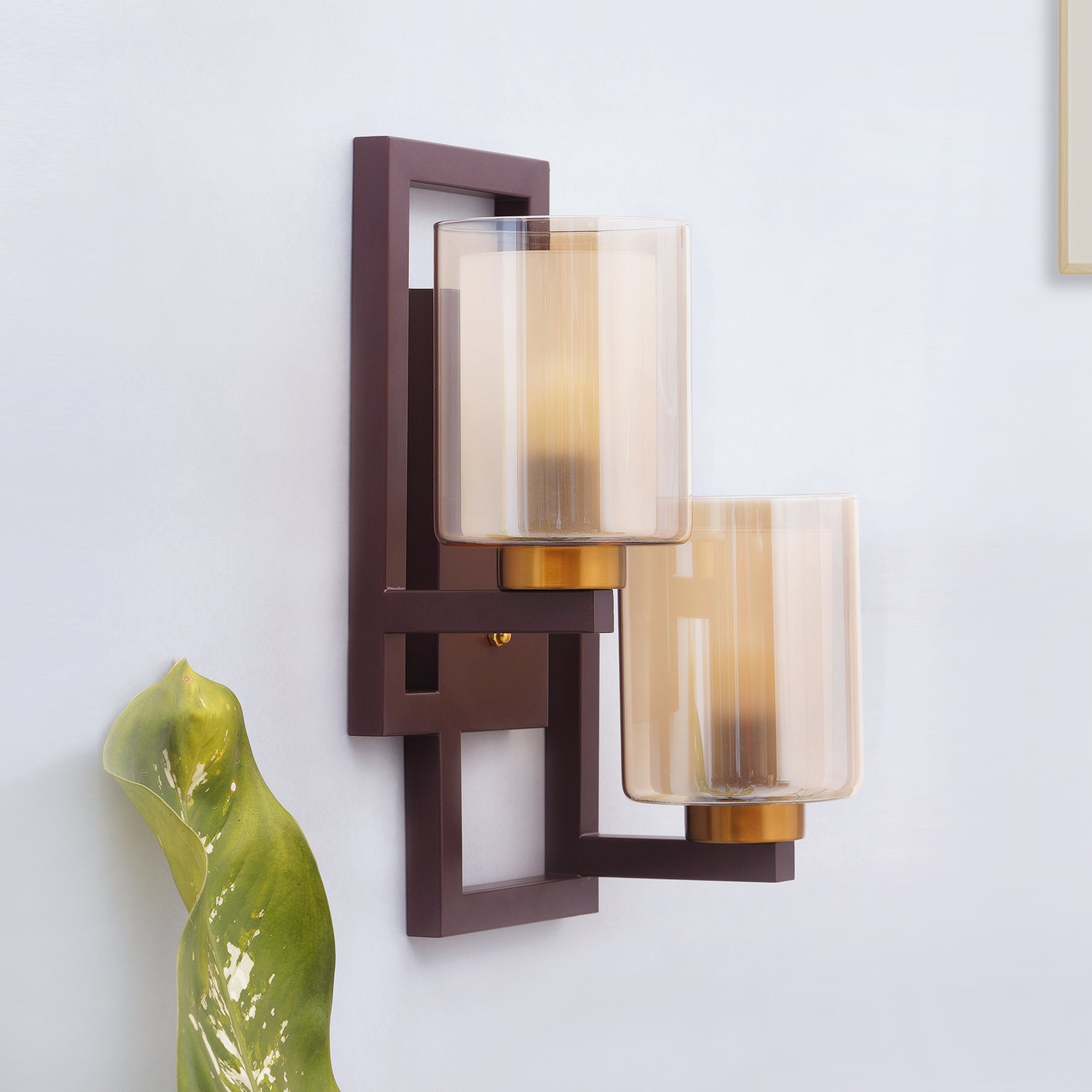 Metal and Glass Wall Light