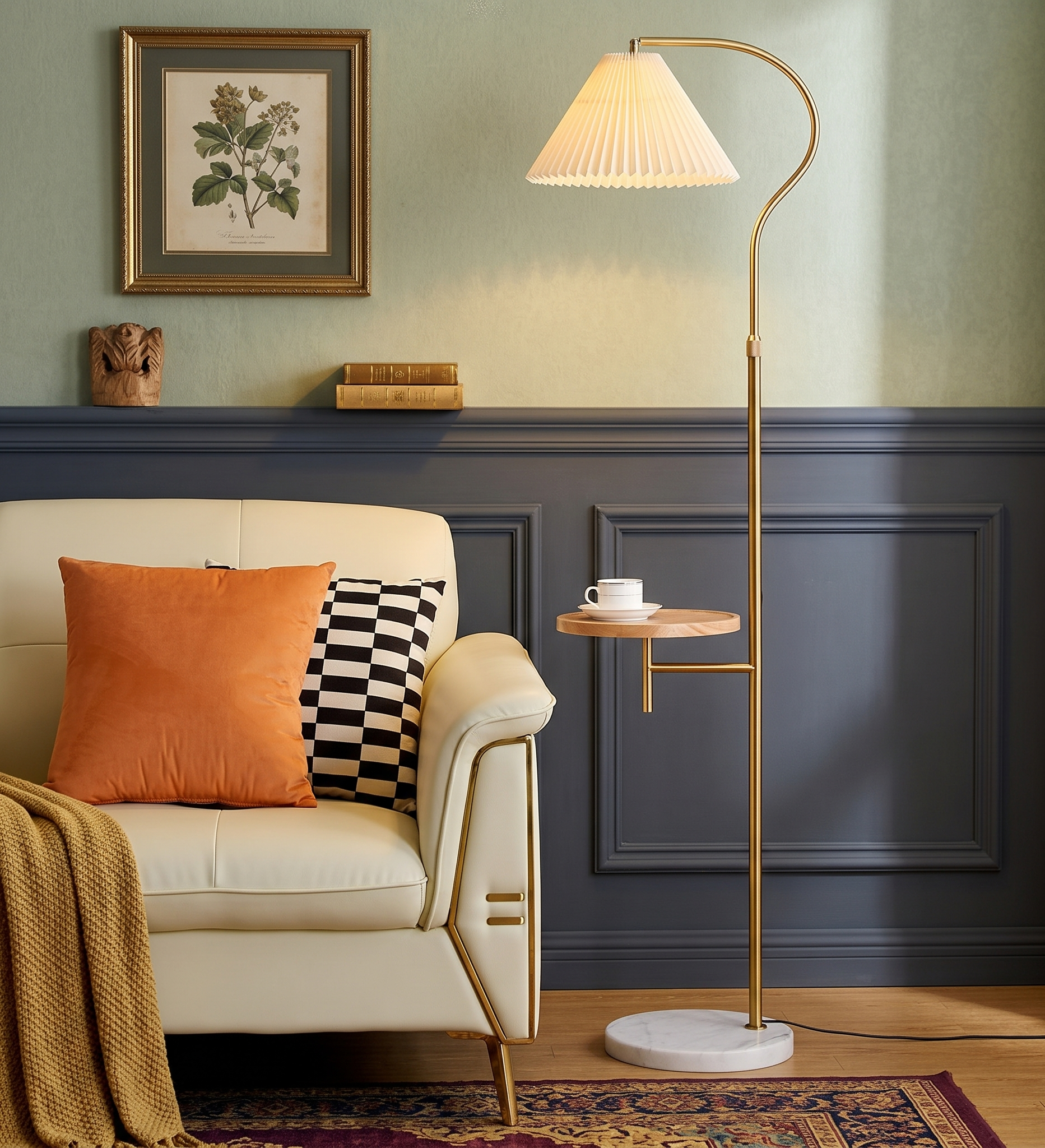 Pleated Poetry (Gold) Floor Lamp