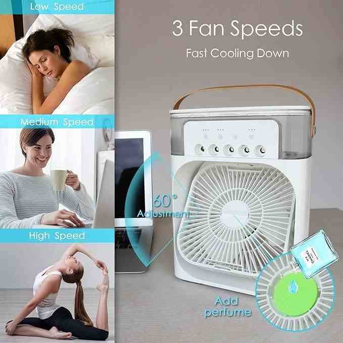 Mini Air Cooler, USB Desk Fan, Personal Evaporative Cooler