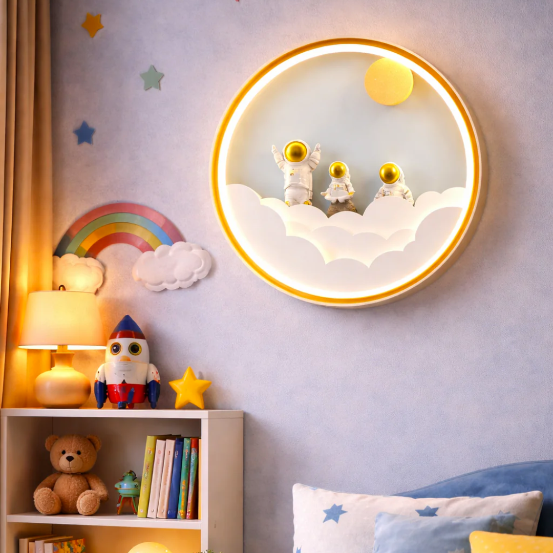 Round Astronaut LED Wall Light