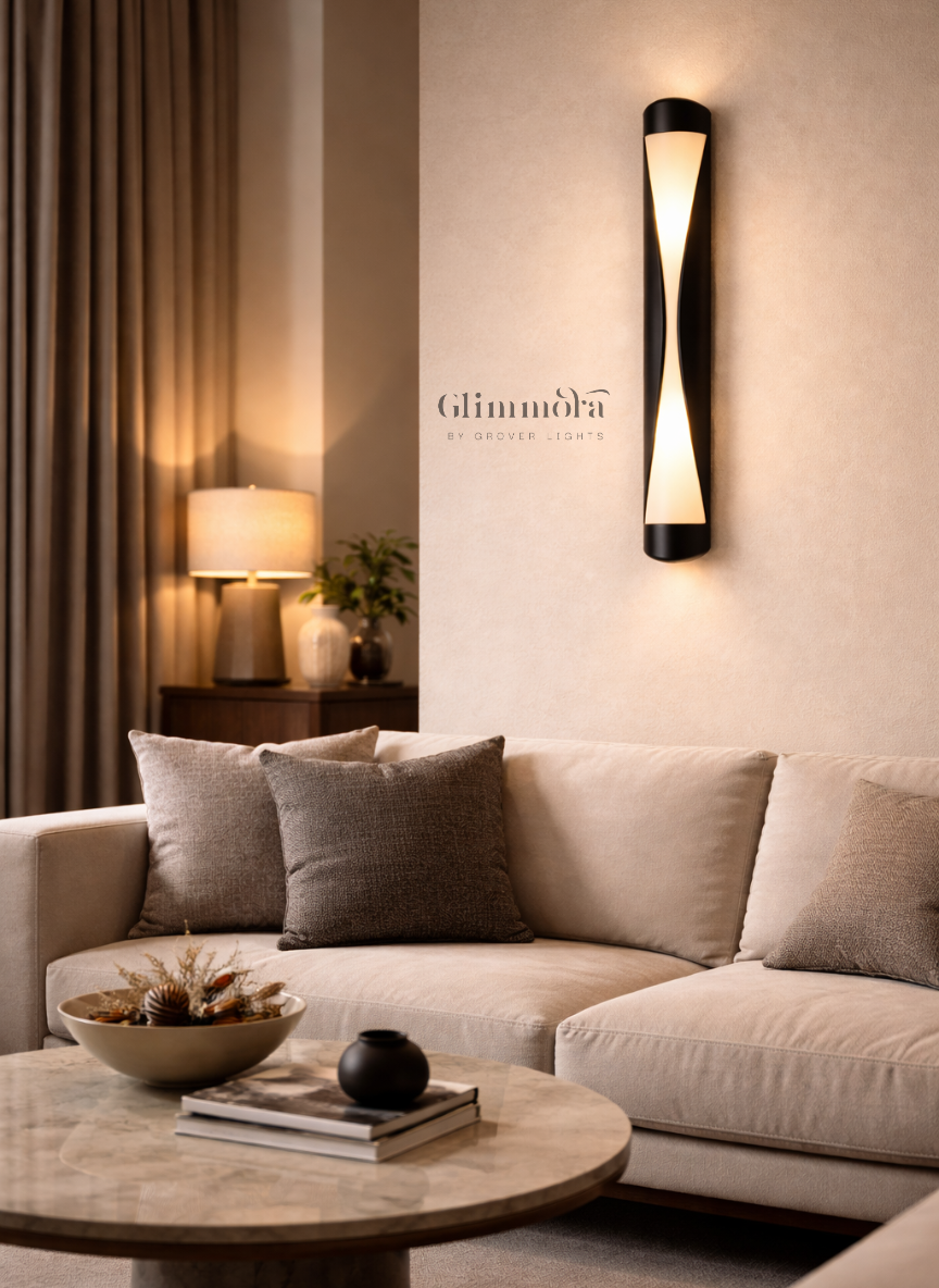 Modern Black Sculpted LED Wall Light