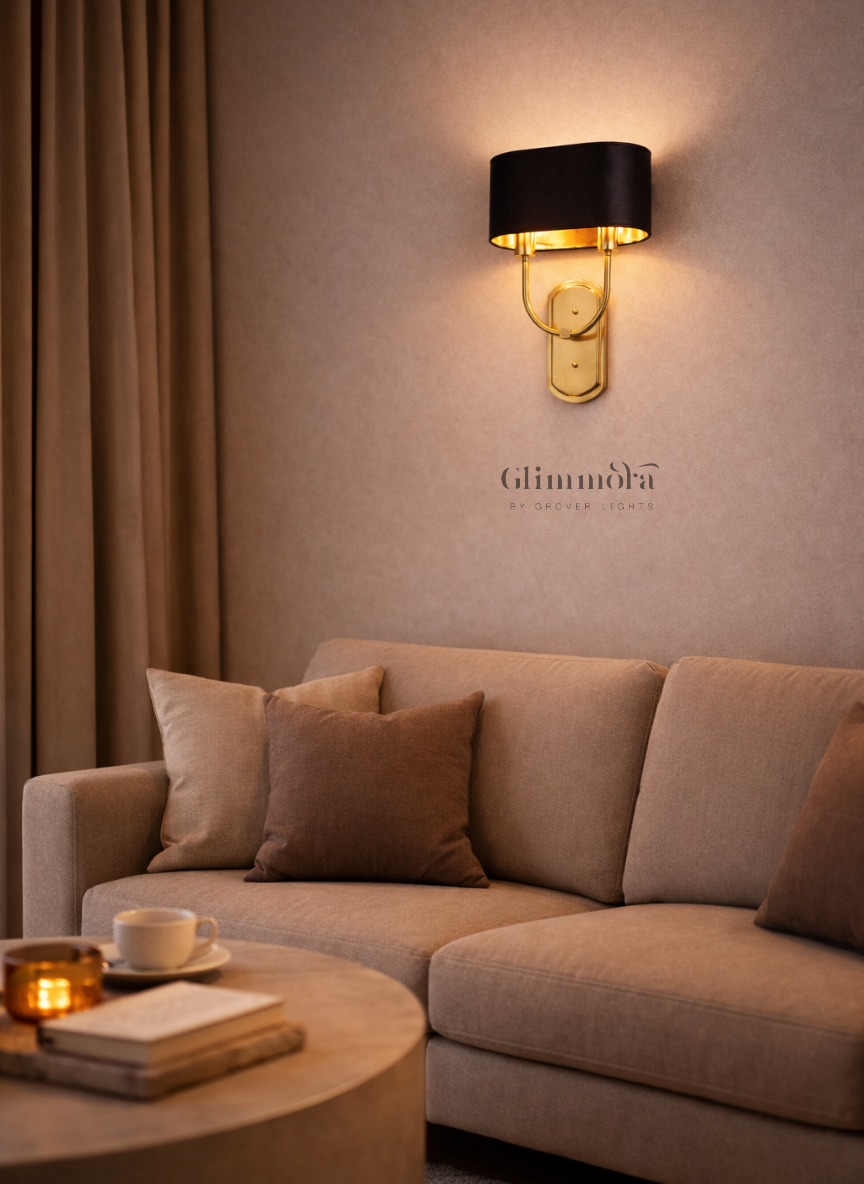 Horizon Luxury Wall Sconce with Fabric Shade
