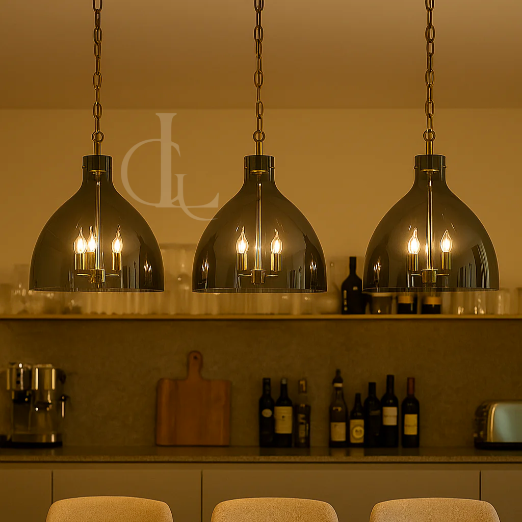 Midnight Silence (Smoke, Glass) Hanging Light