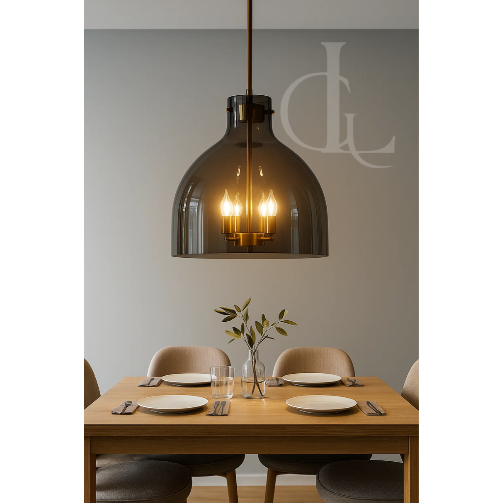 Midnight Silence (Smoke, Glass) Hanging Light