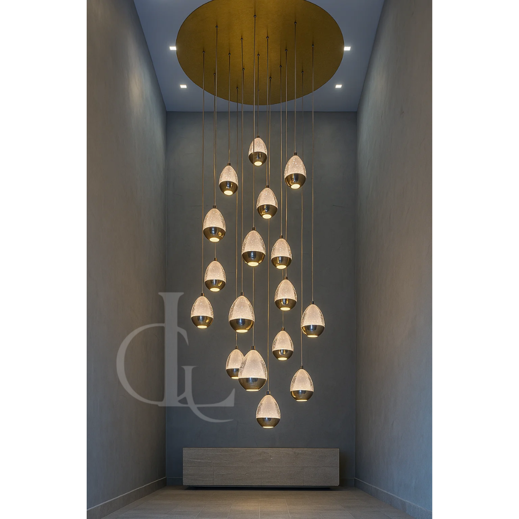 Velora Drop (Glass,Gold) Chandelier
