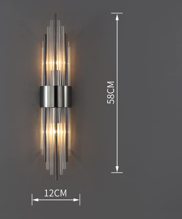 Crystal Black Metal Wall Light