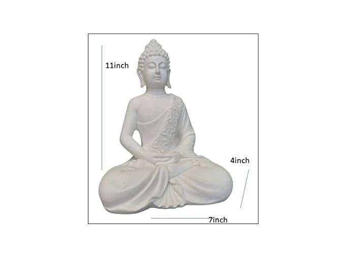 Meditation Buddha White Sculpture