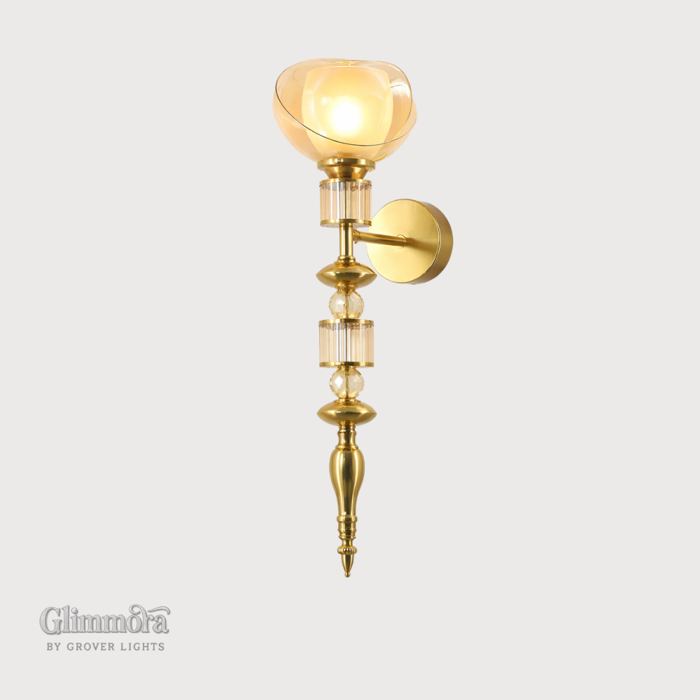 Luxury Gold Crystal Globe Wall Light