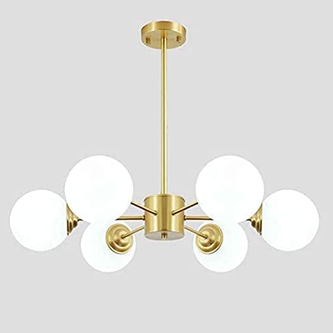 6 Light White Gold Hanging lamp Chandeliers