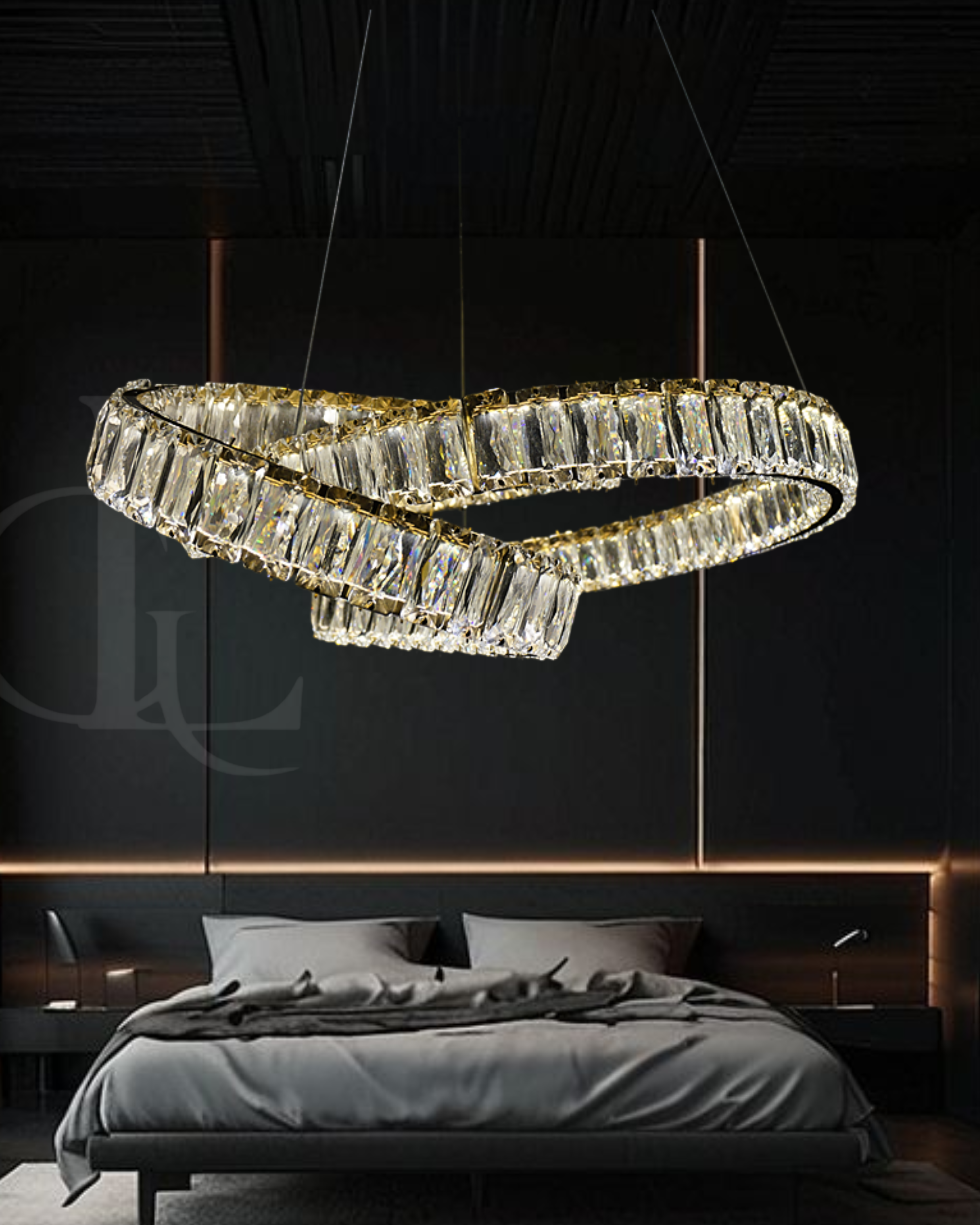 Ethereal Echo (Gold, Crystal, LED) Chandelier