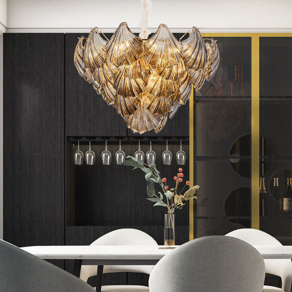 Luxury Smoky Grey Glass Chandelier