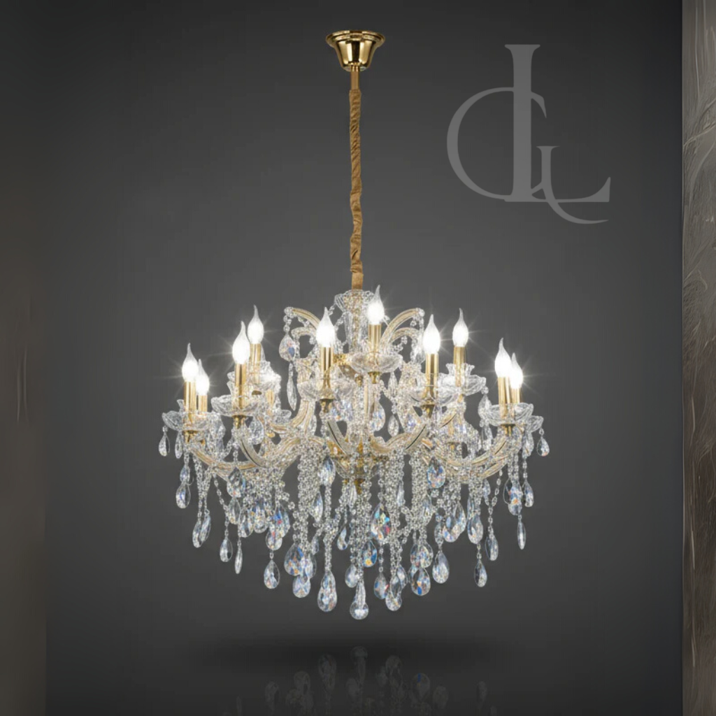 Flames Forever (Gold) Crystal Chandelier
