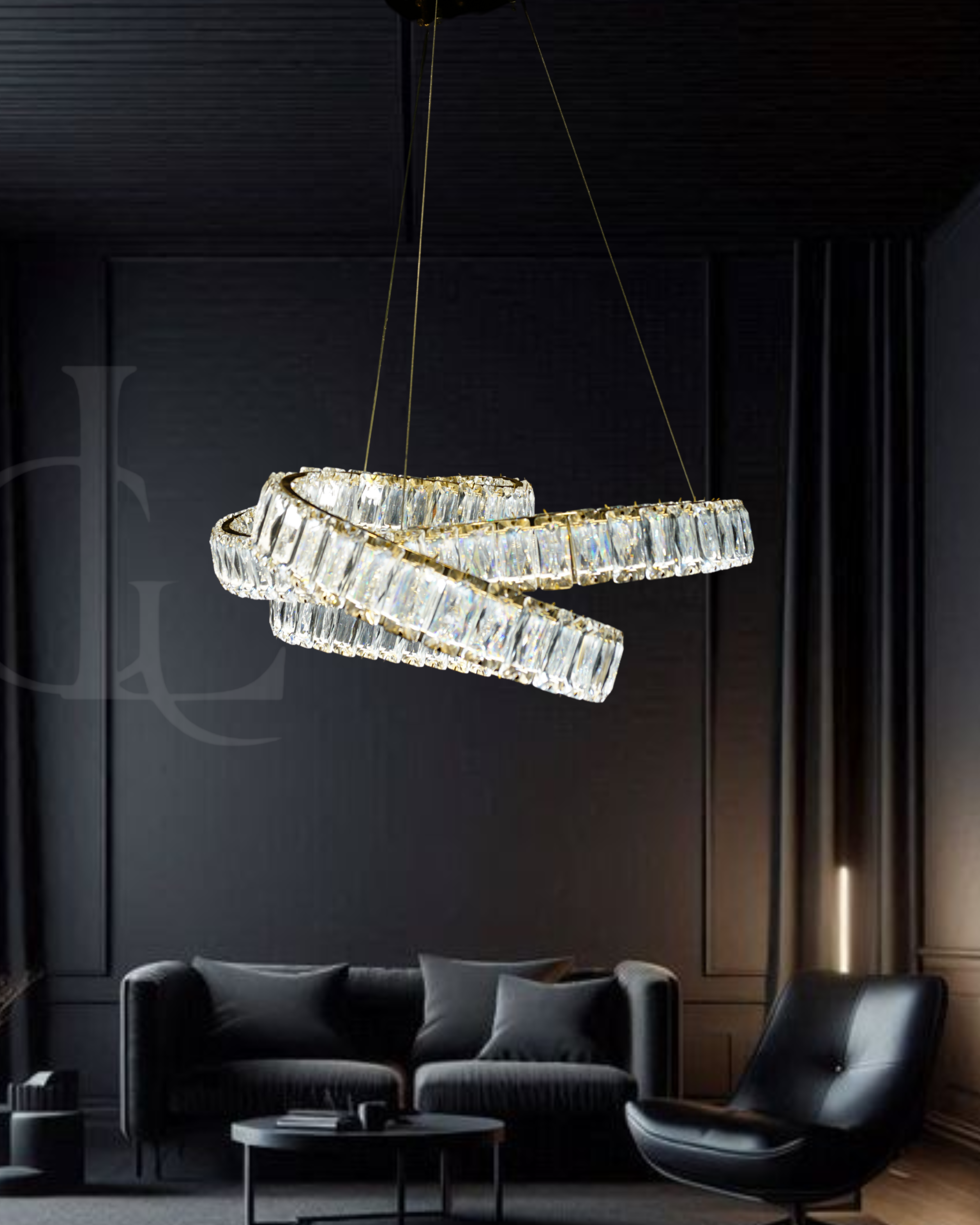 Ethereal Echo (Gold, Crystal, LED) Chandelier