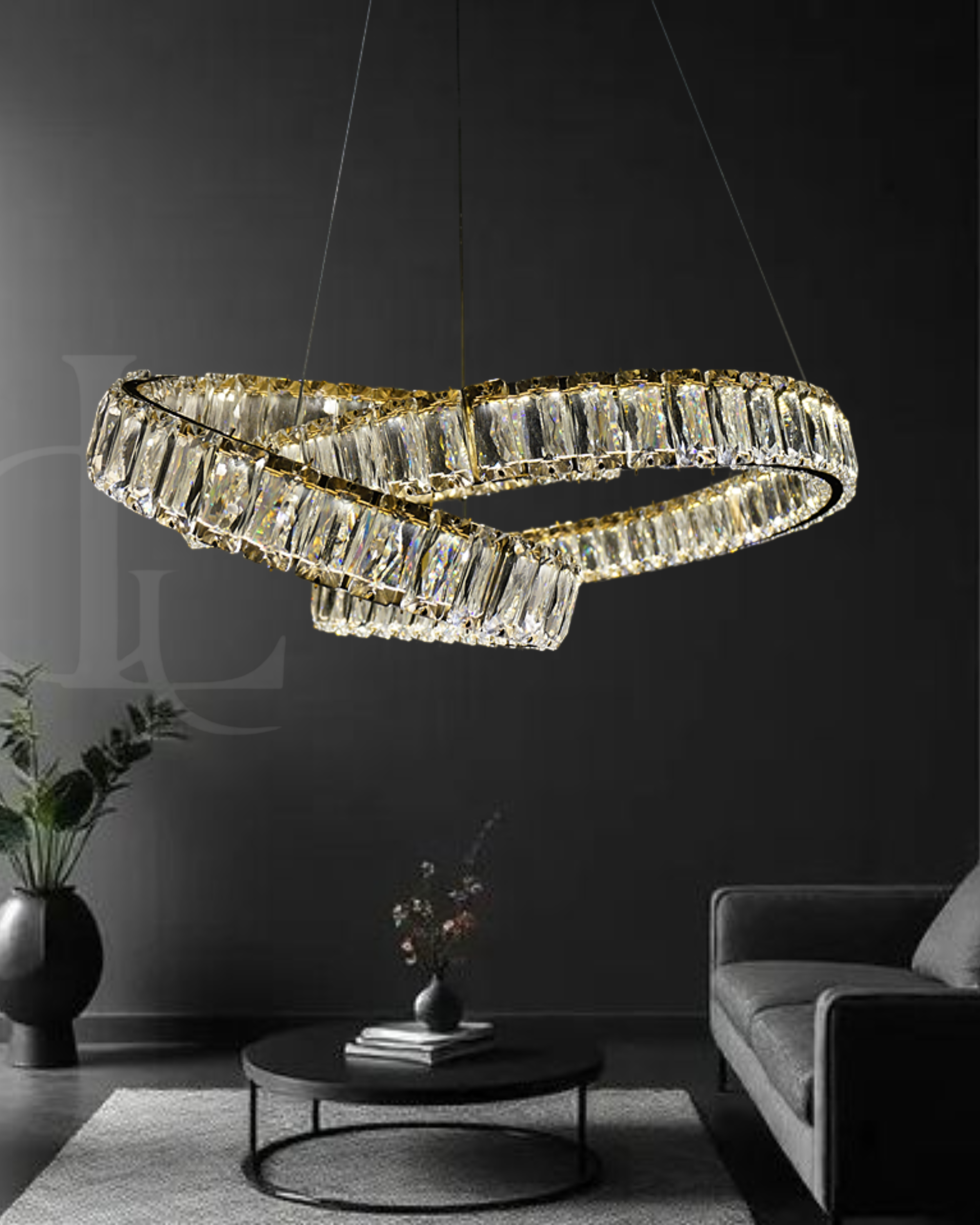 Ethereal Echo (Gold, Crystal, LED) Chandelier
