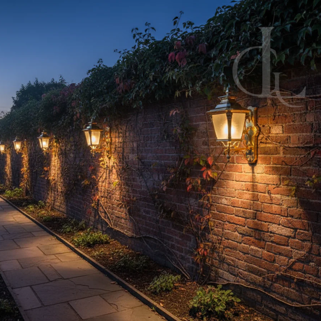 Villa Mystery (Gold) Outdoor Wall Light