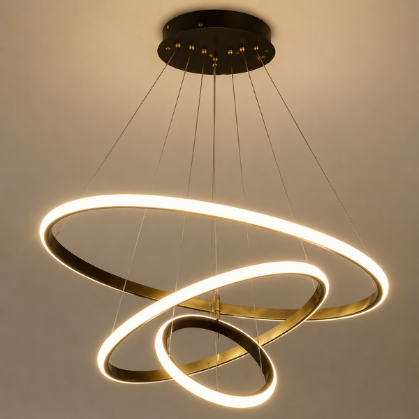 Modern Circular Black Ceiling Light for Living Room, Bedroom & Office