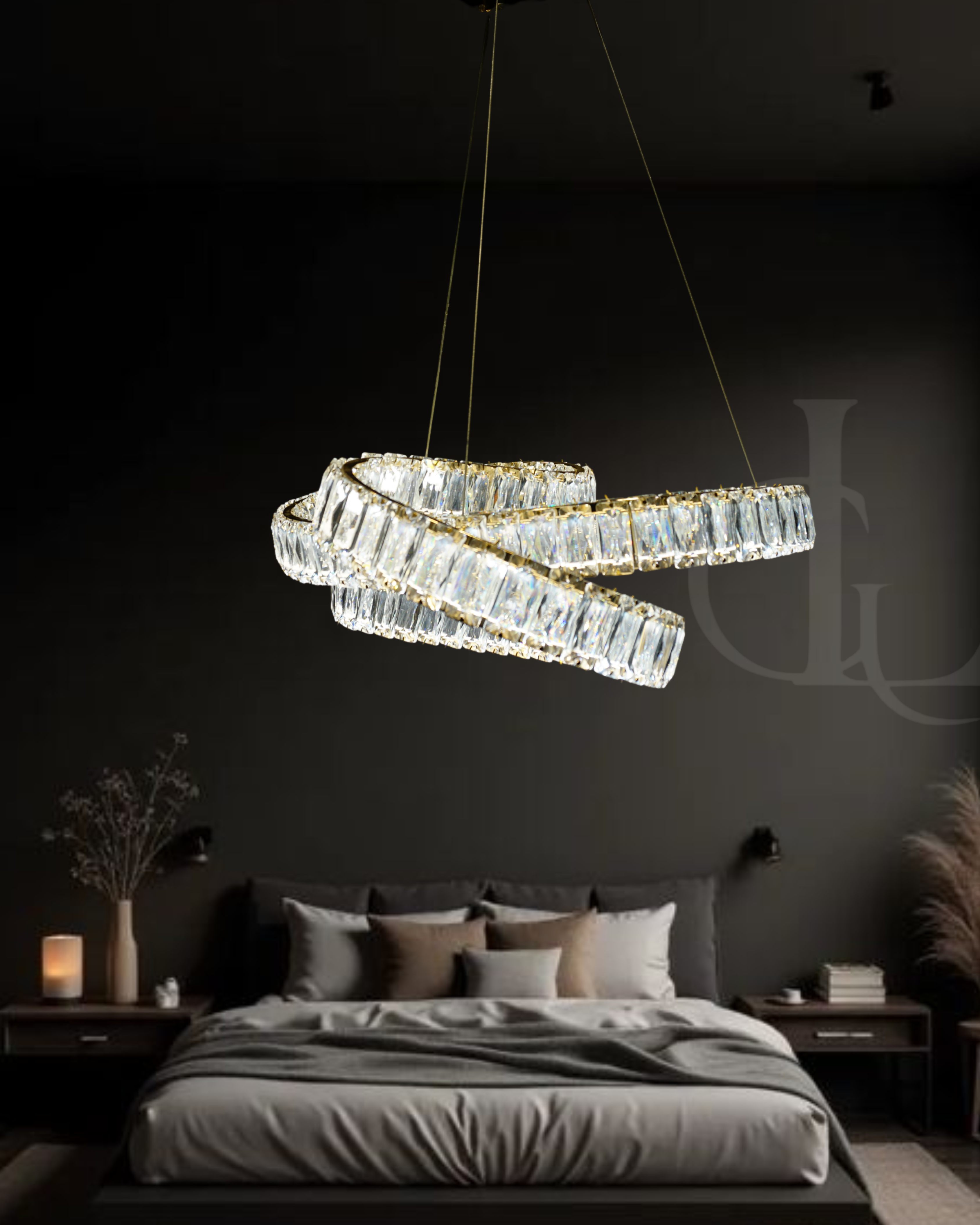 Ethereal Echo (Gold, Crystal, LED) Chandelier