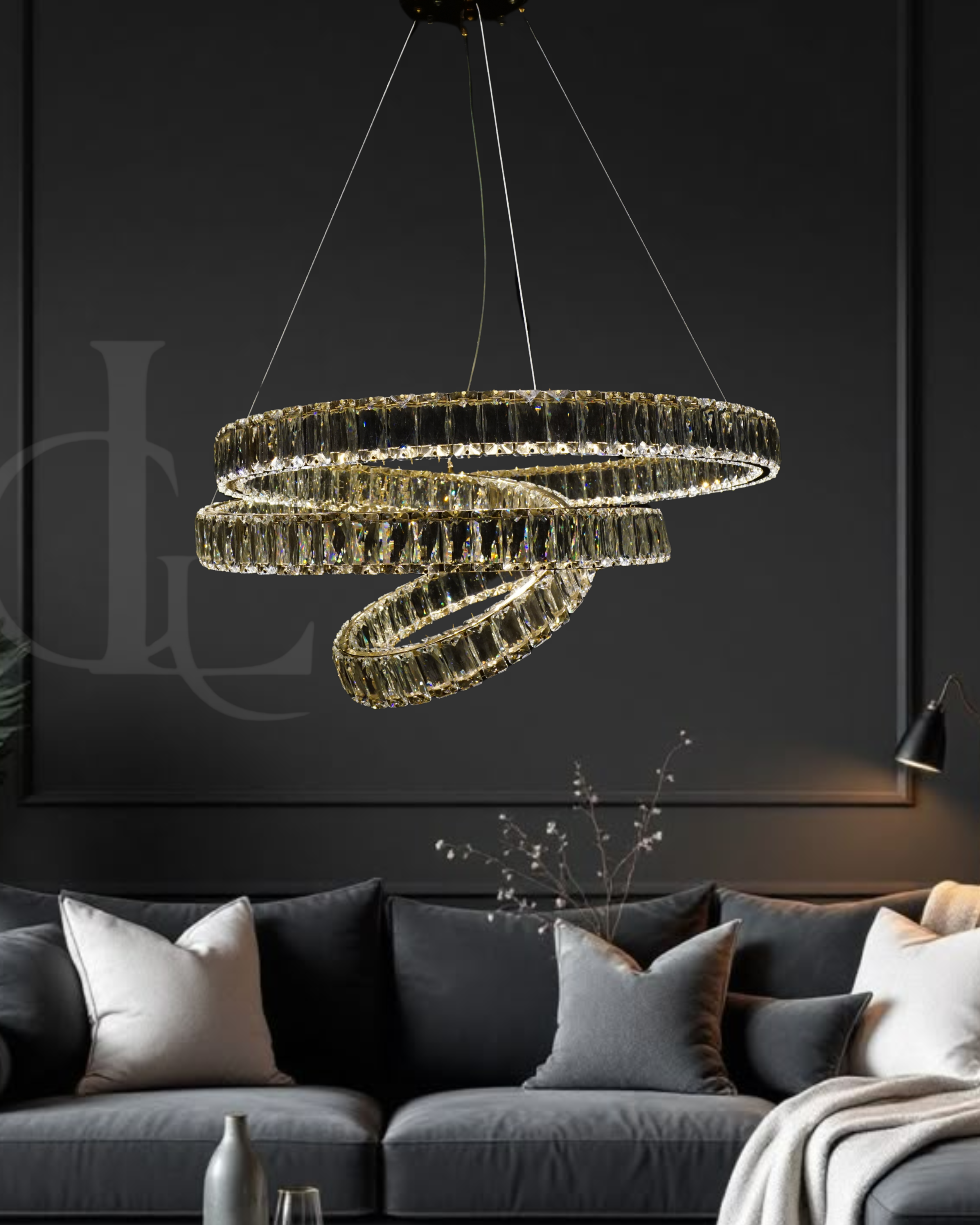 Echo of Lights (Gold, Crystal, LED) Chandelier