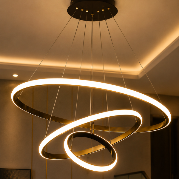 Modern Circular Black Ceiling Light for Living Room, Bedroom & Office