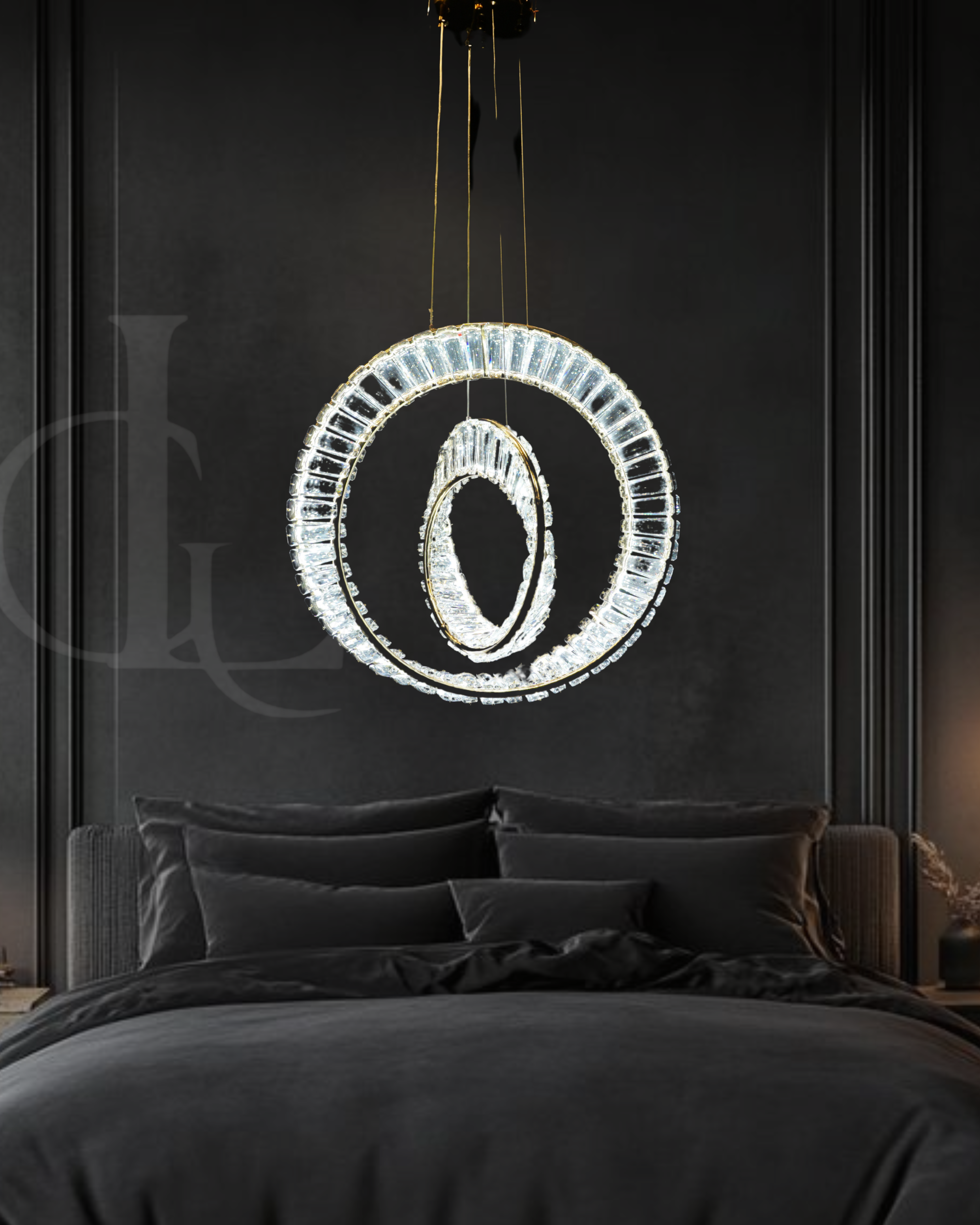 Whirl of Light (Gold, Crystal, LED) Chandelier