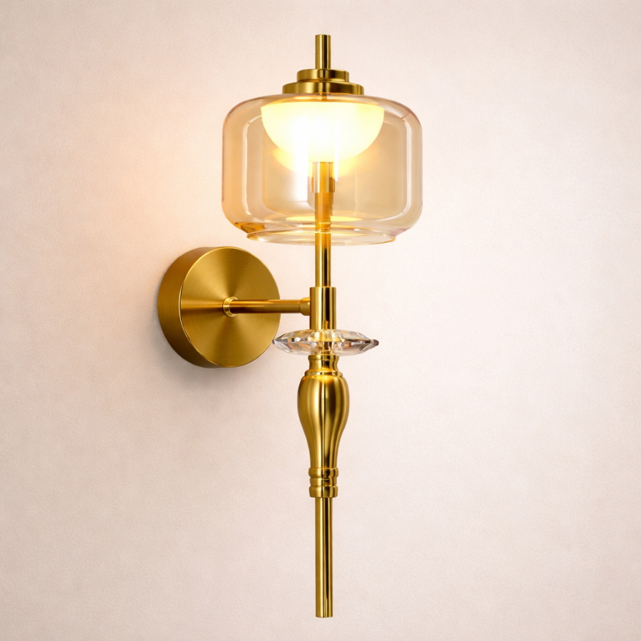 Modern Crystal Accent Wall Light for Living Room, Bedroom & Hallway