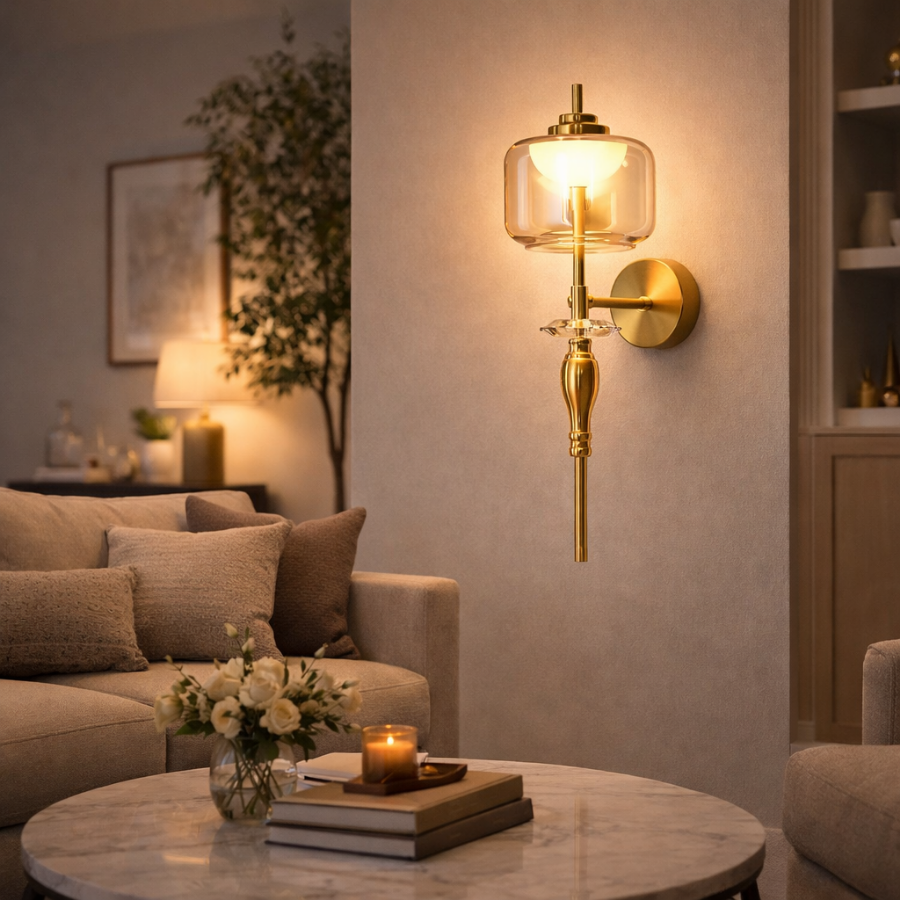 Modern Crystal Accent Wall Light for Living Room, Bedroom & Hallway