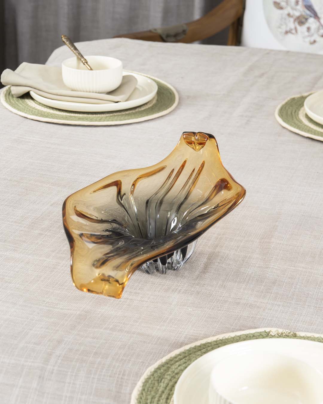 Amber Wave Centrepiece Decorative Bowl