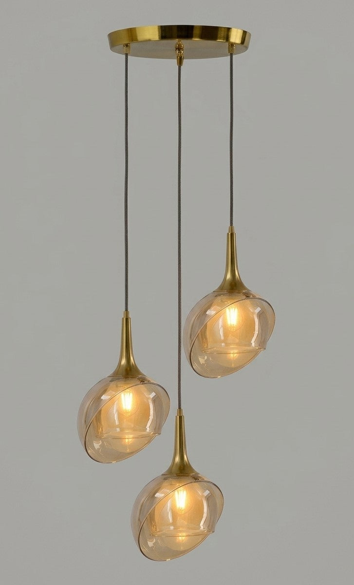 Sculpted in Amber(Set of 3)Hanging Light