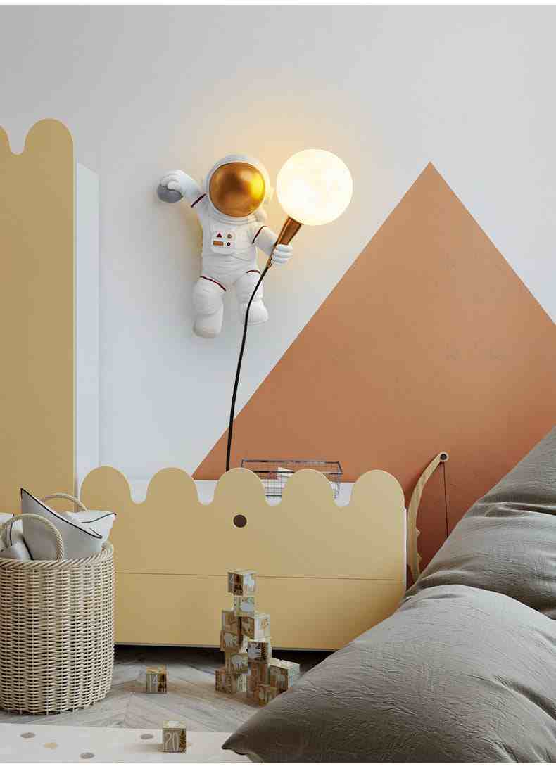 Rocket Pocket Astronaut Kids Room Wall Light