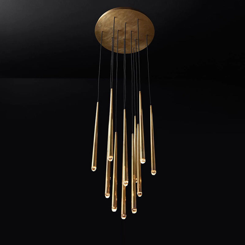 Brass Glow Pendant Light Chandelier (10 Lights)