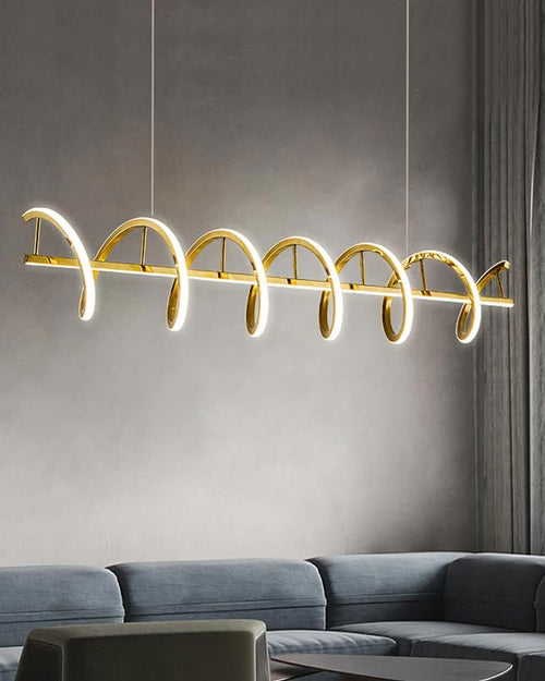 Glossy Gold LED Pendant Chandelier