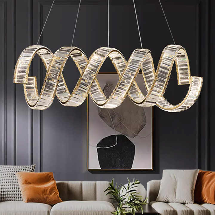Modern Luxury Double Ring Crystal Chandelier