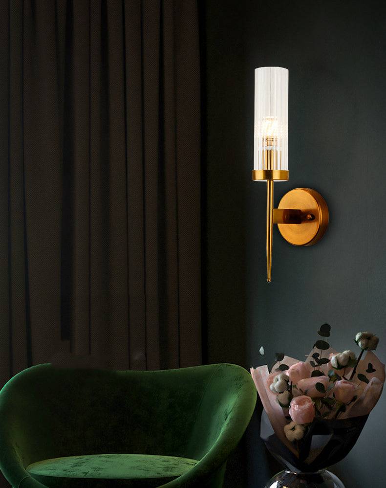 Pour Your Light, Not Your Drink (Gold): Long Wall Light with Glass Vibe