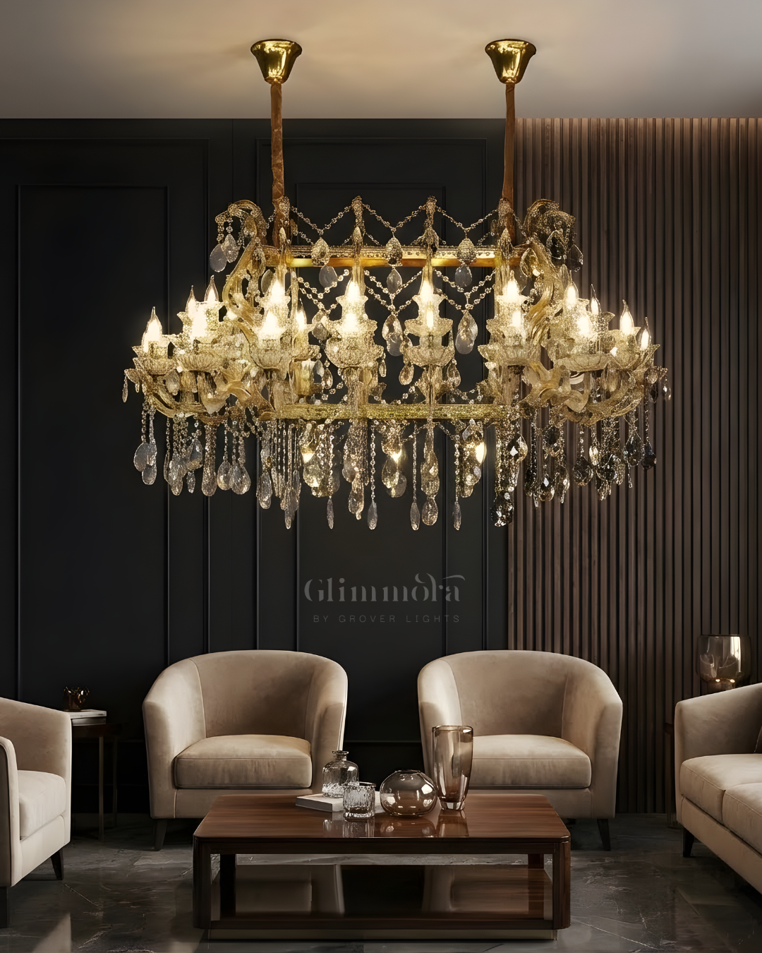 Crown of Monarchs (Gold) Crystal Chandelier