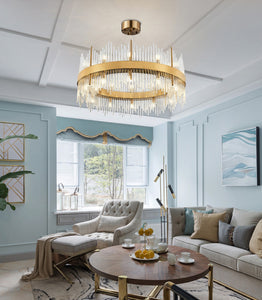 Crystal Metal Brass Gold Led Chandelier