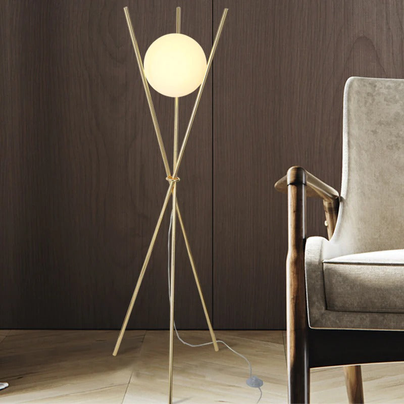 Gold Tripod Floor Lamp