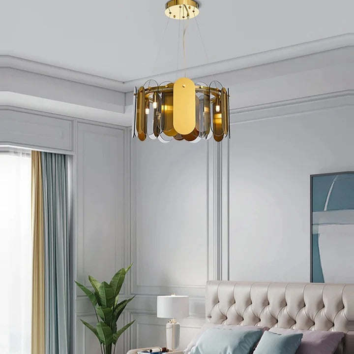 Dusk and Dazzle (Smokey, Gold) LED Chandelier