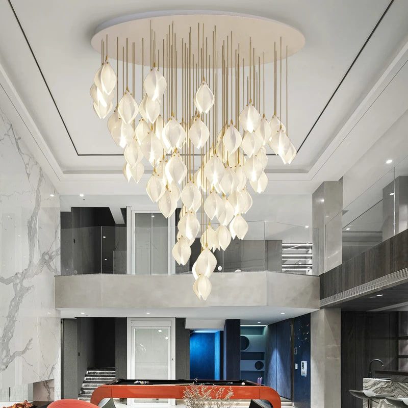 Petals in Flight (Porcelain White) Chandelier (28 Lights)