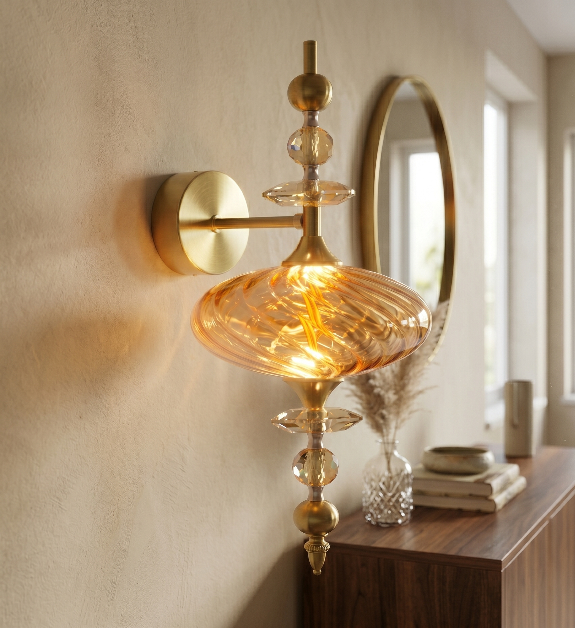 Amber Jewel Wall Light