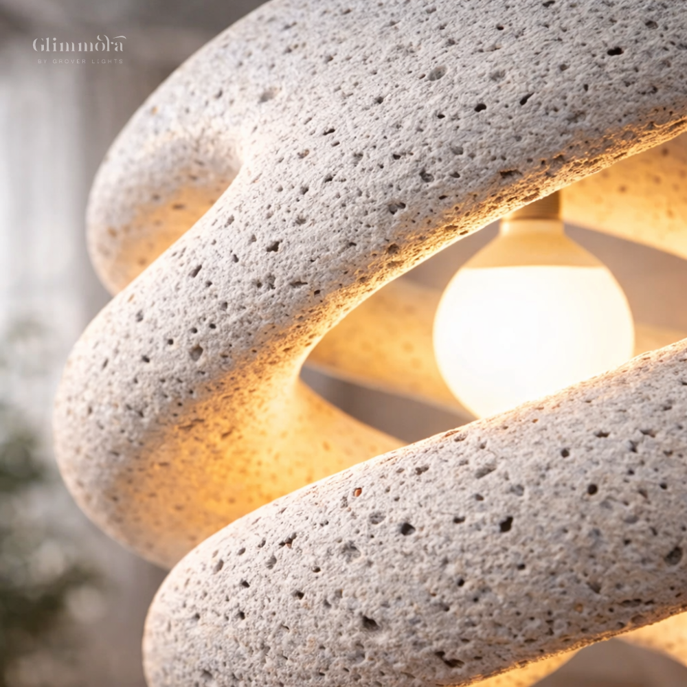 Modern Sculptural Spiral Pendant Light