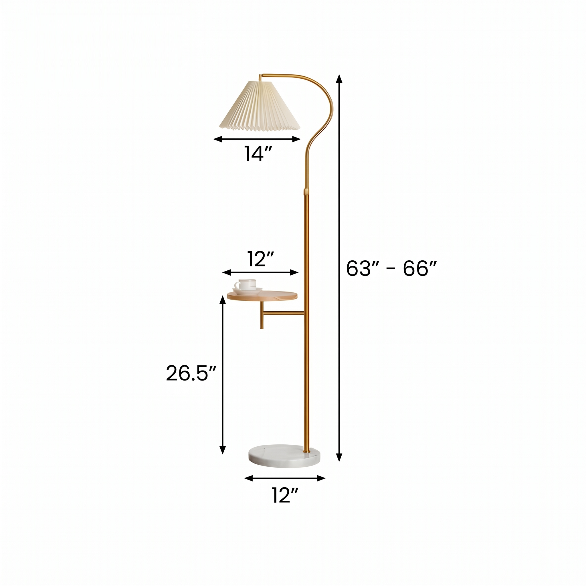 Pleated Poetry (Gold) Floor Lamp