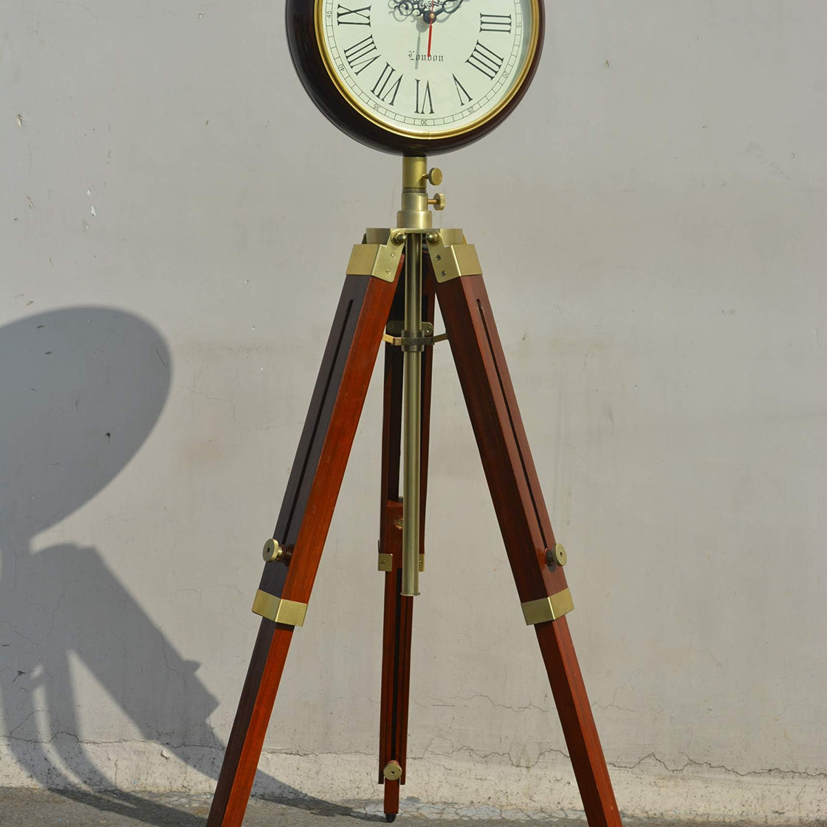 Handmade Wooden Tripod Stand Clock – Glimmora by Grover Lights