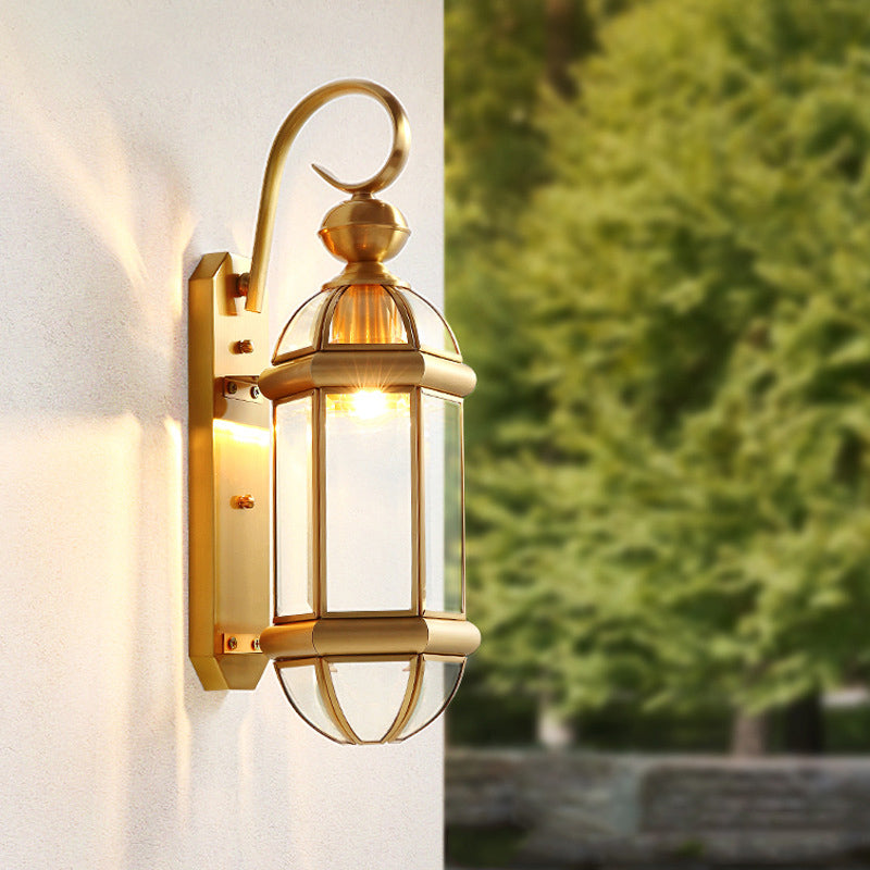 Fixture Brass Gold Exterior Wall Light