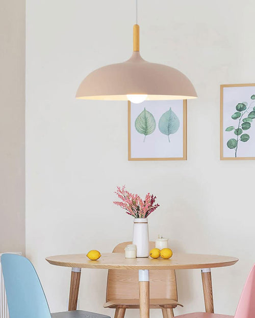 Industrial Hanging Pendant Light - Pink