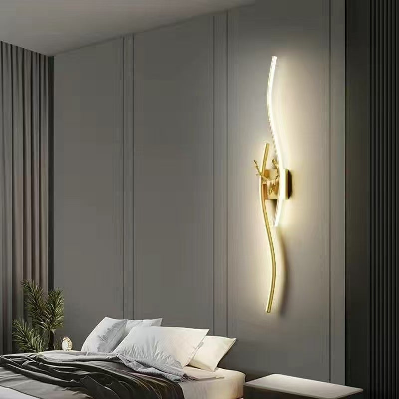 Swirling Antler Stag Curvy Wall Light