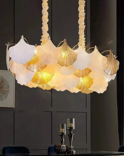 Ginkgo Leaf Rectangular Chandelier