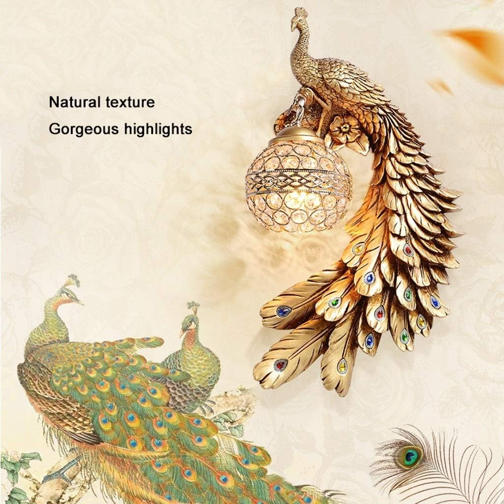 Avian Azure Peacock (Gold) Wall Light