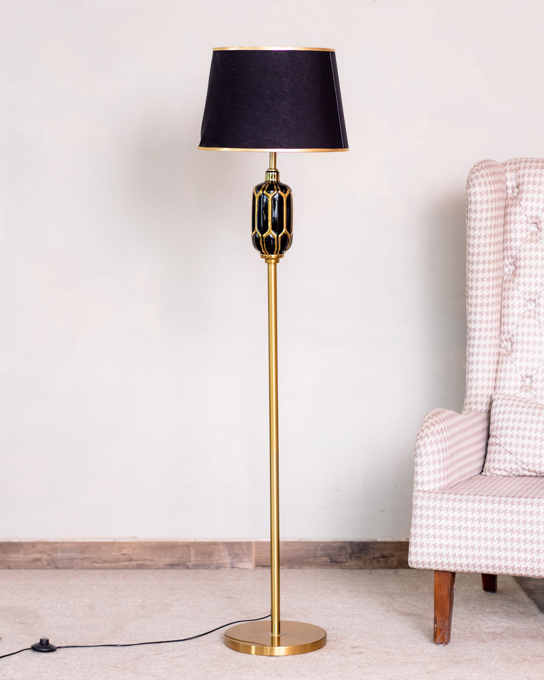 Asteria Ceramic Floor Lamp - Black