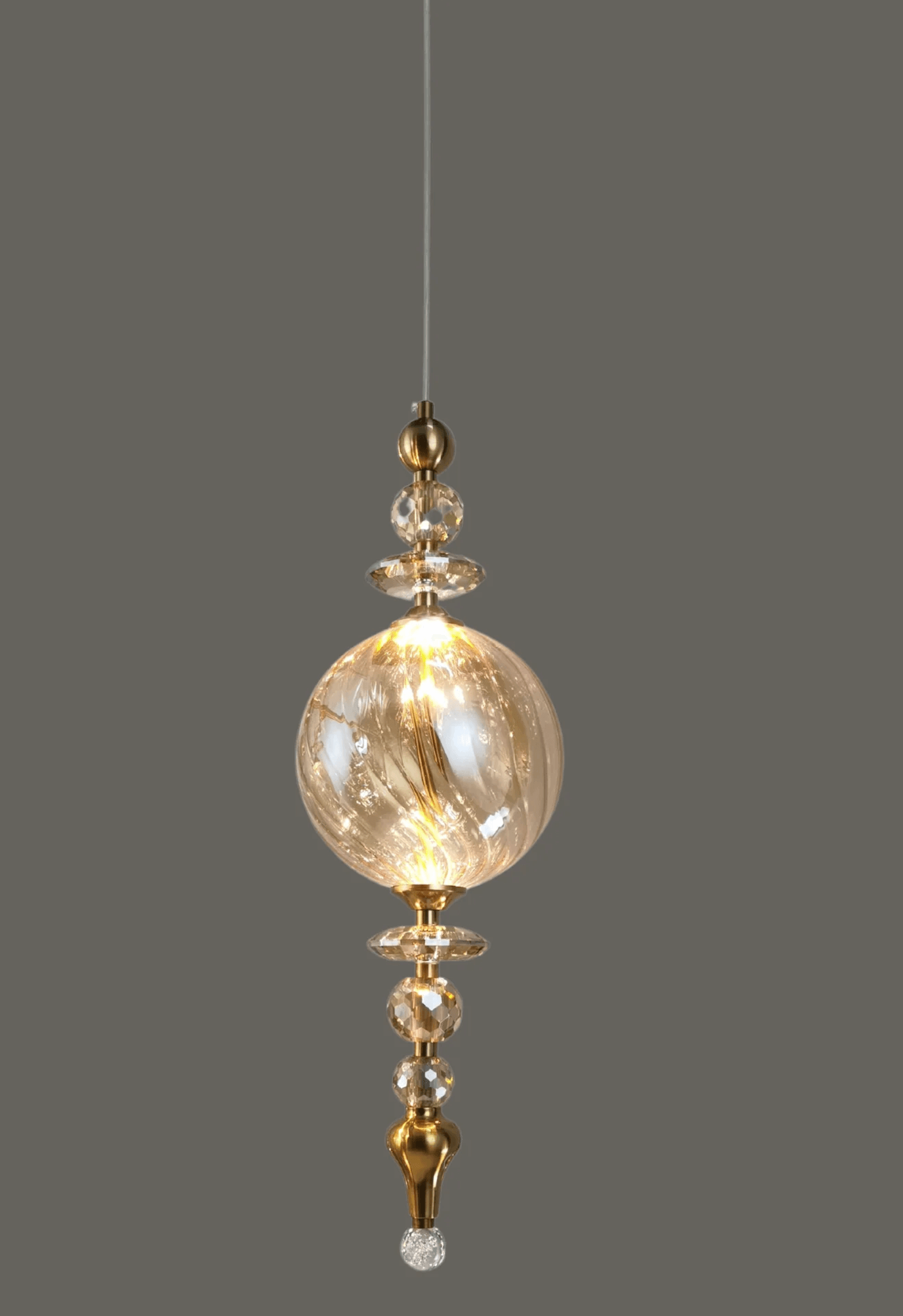 Glass Vintage Gold Pendant Lamp