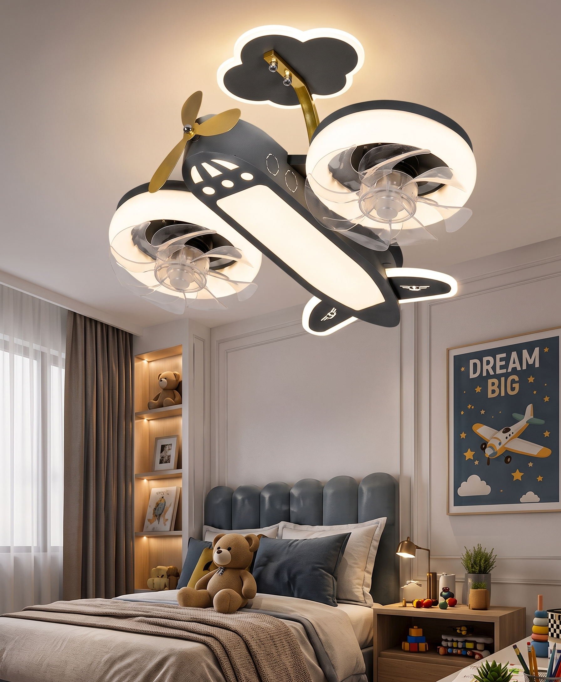 Little Wings, Big Dreams Kids Airplane Chandelier